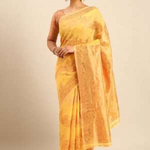 Malhari Cotton Yellow Weaving Saree